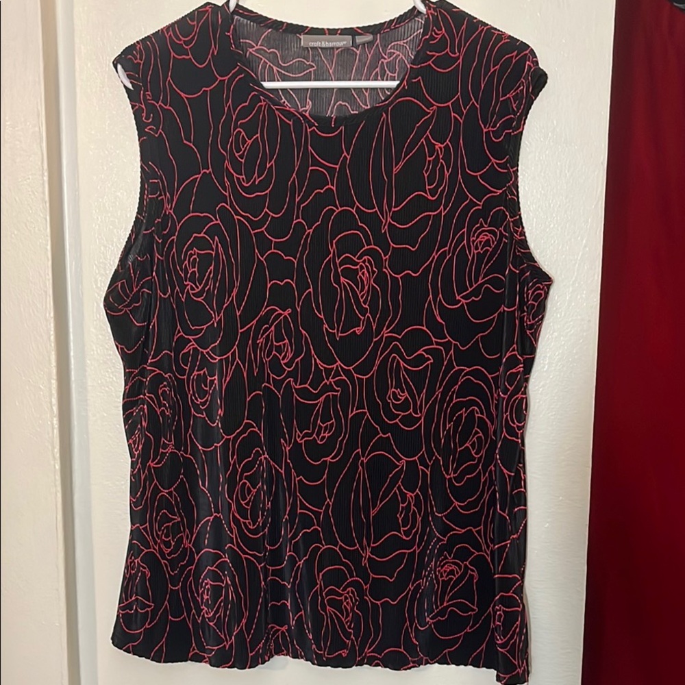Croft & Barrow Pink Blouse with Floral Design